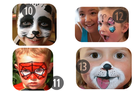 10-13 of the 25 Easy (and Not So Easy) DIY Halloween Face Painting Ideas for Kids
