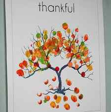 Colorful Leaf Printing thanksgiving craft for kids
