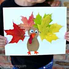 Easy Leaf Turkey Craft for kids