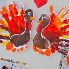 Turkey Footprint Art Thanksgiving Craft