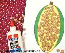 Cheerio Corn on the Cob thanksgiving craft for kids