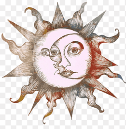 sun and moon illustration, Drawing Moon Tattoo Art Sketch, boho, face, head png thumbnail