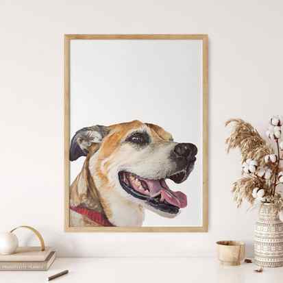 Corner Peekaboo - Custom Hand-Painted Dog Portrait From Photo