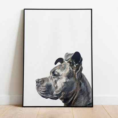 Corner Peekaboo - Custom Hand-Painted Dog Portrait From Photo