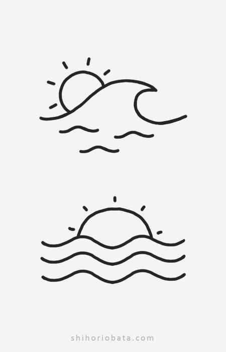 waves tattoo simple