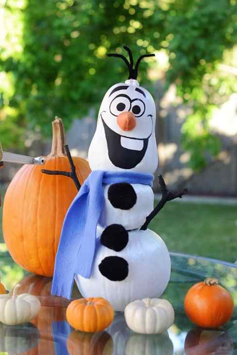 Olaf Painted Pumpkin For Kids