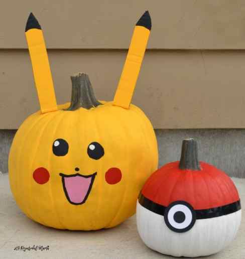 Pokemon Painted Pumpkins