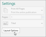 Screenshot of categories of built-in templates in Publisher.