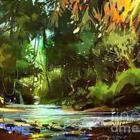 cascades in forest by Tithi Luadthong