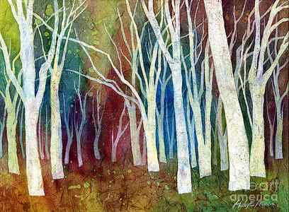 Wall Art - Painting - White Forest I by Hailey E Herrera