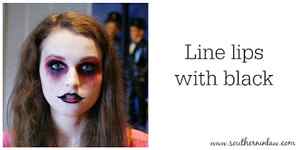 Line Lips with Black Eyeliner or Face Paint - Zombie Makeup Tutorial Halloween Face Painting