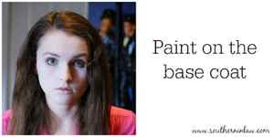 Paint on the Base Coat - Zombie Makeup Tutorial Halloween Face Painting