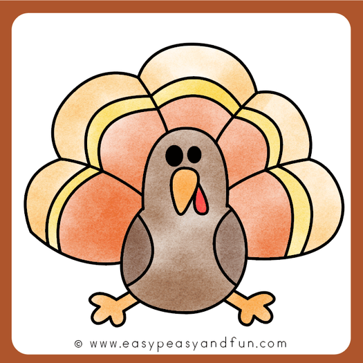 Color your turkey drawing