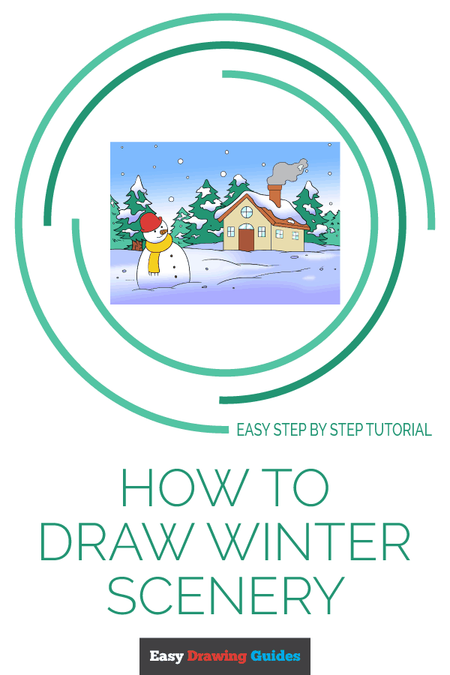 How to Draw Winter Scenery | Share to Pinterest