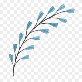 green leaves illustration, Flower Drawing Ink, Blue branches flowers, blue, leaf, wedding png thumbnail