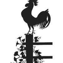 Silhouette of Rooster on Fence by CSA Images