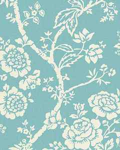 Wall Art - Drawing - Blue and White Floral Pattern by CSA Images