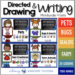literacy-directed-drawing-writing-bundle-kids-easy-activities-first-grade-pets-bugs-insects-sea-creatures-farm-animals