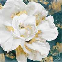 Petals Impasto White and Gold by Mindy Sommers
