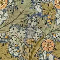 Tudor roses thistles and shamrock by Voysey