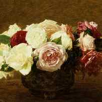 Roses by Ignace Henri Jean Fantin-Latour