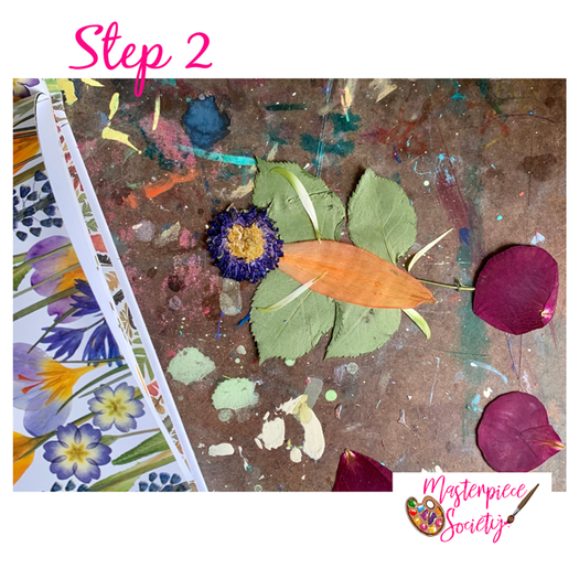 Pressed Flower Tutorial for Kids - Step 2, experiment with arrangements.