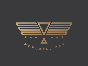 Memorial Day Logo bird eagle gold holiday identity logo memorial day minimal stars usa