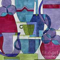 Cubist Coffee Purples by Pat Katz