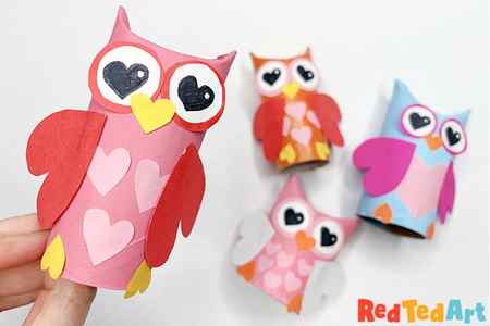 toilet paper roll valentines owl