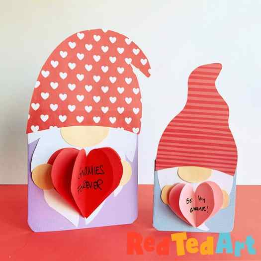 3d valentines gnome card craft