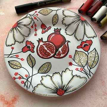 plate painting designs-plate painting ideas-plate design ideas-plate design drawing-plate design-painting plate-beginner plate painting ideas