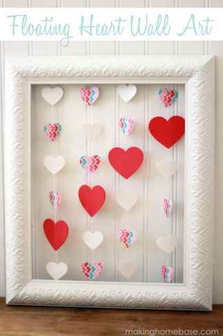 Valentine hearts in a frame (via shelterness)