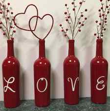 Love Wine Bottle Centerpieces