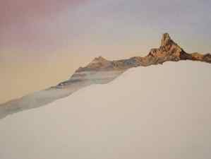 how to paint a mountain, watercolor tutorial