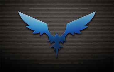 blue bird logo, wings, Phoenix, the dark background, art and craft HD wallpaper