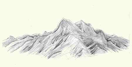 Draw a Realistic Landscape Draw Realistic Mountains Step by Step Drawing Sheets Added by finalpr Mountain sketch Mountain drawing Landscape pencil drawings