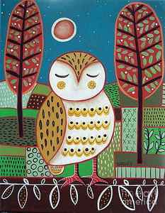 Wall Art - Painting - White Owl by Karla Gerard