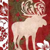 Forest Holiday Christmas Moose by Mindy Sommers