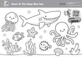 Super Simple Podcast - Down In The Deep Blue Sea Coloring Page