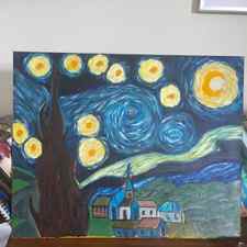 Acrylic Painting Course: Van Gogh's Starry Night review by Jacqueline Ann Power - Sydney