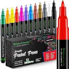 Sponsored Ad – MHSEcoFriendly Fine Acrylic Paint Pens - 12 Pack, 0.7mm Fine Tip | Non Toxic & Waterproof | Pens for Rock P. 