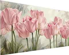 YALKIN 5D Diamond Painting Kits for Adults DIY Large Tulip Flowers Full Round Drill (35.5x15.7in) Embroidery Pictures Arts. 