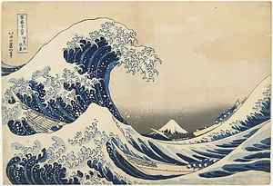 Under the Wave off Kanagawa, 1831-34 (colour woodblock print)