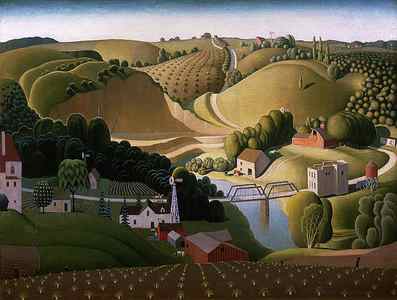 Wall Art - Painting - Stone City, 1930 by Grant Wood