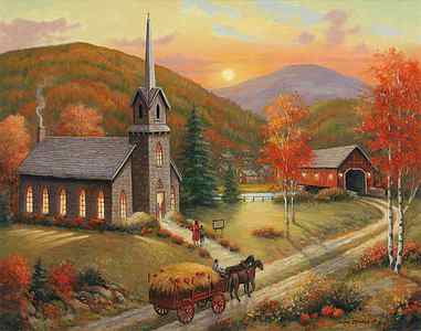 Wall Art - Painting - Autumn In Vermont by John Zaccheo