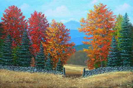 Wall Art - Painting - Pasture Gate In Autumn by Frank Wilson