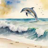 dolphin at beach by N Akkash