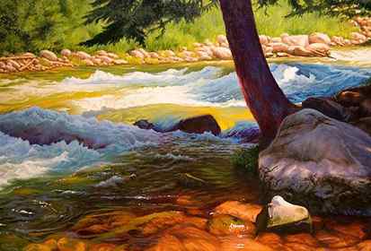 Gore Creek I, oil on canvas, 36 x 48. 