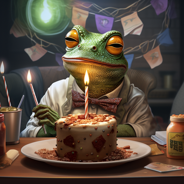 5D Diamond Painting Frog Birthday Cake Kit