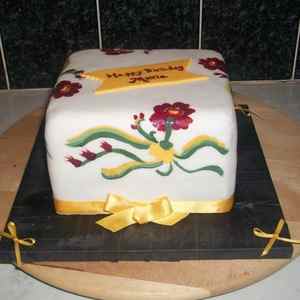 Painted Flower Cake on Cake Central